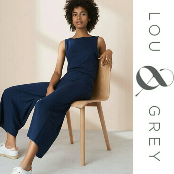 Lou & Grey Other - NWT Lou & Grey Navy Twist Back Cut Out Jumpsuit